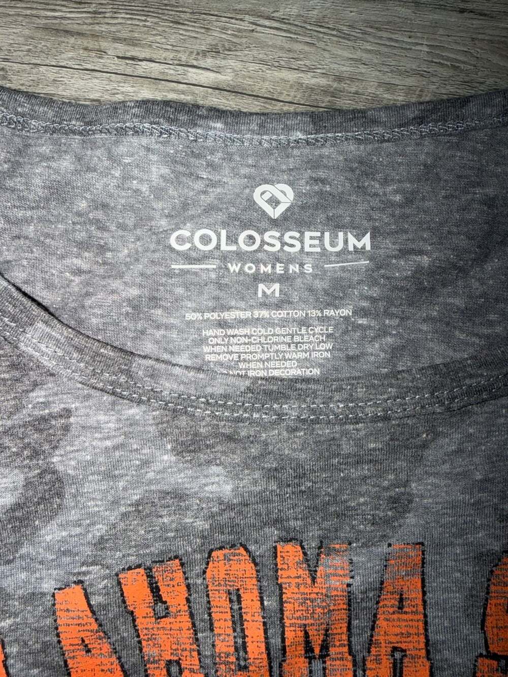 Colosseum Oklahoma State Cowboys Women's Grey Camo T-Shirt